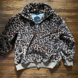 Cheetah Print Quarter Zip Pullover
